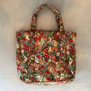 Vintage Sam & Libby Floral Satin Bag 90s, green red pink blue gingham lined